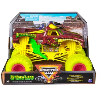 Monster Jam, EL Toro Loco Monster Truck, detailreiches Metall-Spritzguss-Fahrzeug zum Spielen und Sammeln im Maßstab 1:24, Coole Neon-Farben, Spielzeug für Kinder ab 3 Jahren