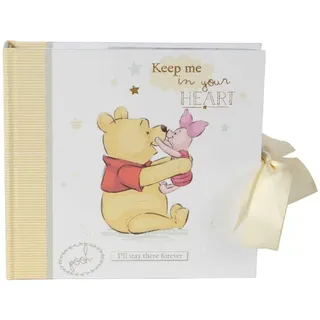 Happy Homewares Fotoalbum Winnie Puuh und Ferkel, mit cremefarbenem Band, 50 Bilder, offizielles Lizenzprodukt