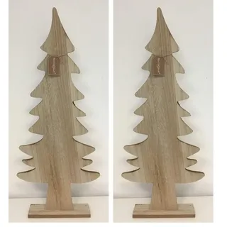 BOLTZE Dekoaufsteller Kjell Höhe 30 cm 1 Stück Tannenbaum Figur Holz Dekoration Weihnachten (31,5 x 12,2 x 5 cm.) (Packung mit 2)