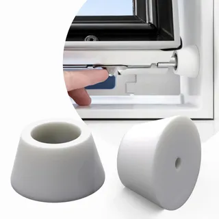 Sintrix Fab 2x Universalbuchse kompatibel mit VELUX Schwingfenster – Rastpunkt für Sicherungsriegel/Putzriegel Halter für Dachfenster, Lüftungsposition/Kippstellung, Wand- oder Laibungsmontage, Weiß