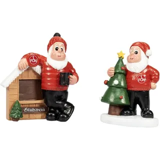 1. FC Nürnberg 1. FCN Weihnachtsfiguren Weihnachten 2er-Set Mini in 4,5 x 4 x 7,7 cm