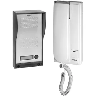 Virone CARLO Sprechanlage 1 Familienhaus für Oberflächen-Montage 2-Draht, 230V AC, Nachname Hintergrundbeleuchtung