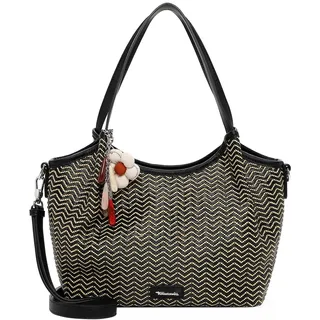 Shopper TAMARIS "Shopper TAS Konstantina", Damen, Gr. B/H/T: 36cm x 16cm x 10cm 0, schwarz (schwarz 100), Polypropylen, Taschen Shopper