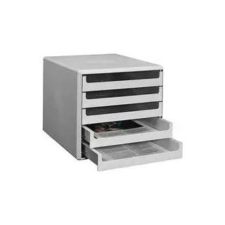 M&M Schubladenbox  lichtgrau 30050909, DIN A4 mit 5 Schubladen, 1 St.