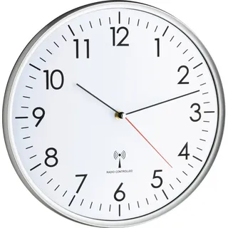 TFA Funkwanduhr 33,0 cm 603514 silber/weiß