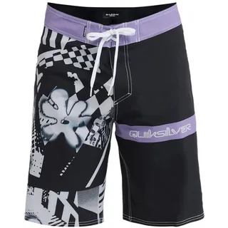 Boardshorts QUIKSILVER "Surfsilk Straight 20", Herren, Gr. 40(XXXL), schwarz block momentum, Obermaterial: 88% Microfaser, 12% Elasthan;, Hosen Boardshorts