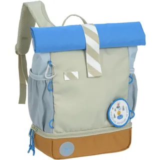 Lässig Kindergartenrucksack Kinderrucksack Rolltop mit Brustgurt wasserabweisend, 11 Liter/Mini Rolltop Backpack Sunny Explorer Green/Blue