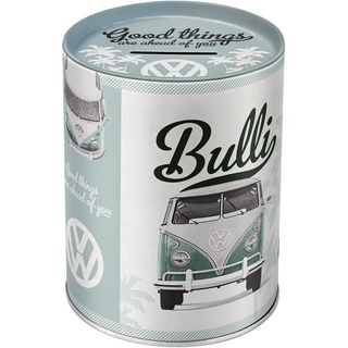 Nostalgic-Art Retro Spardose, 1 l, VW Good Things Are Ahead of You – Volkswagen Bus Geschenk-Idee, Sparschwein aus Metall, Vintage Blech-Sparbüchse