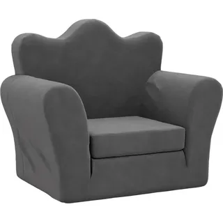 vidaXL Schlafsofa für Kinder Anthrazit Weich Plüsch - Grau