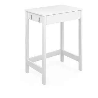 Vicco Schreibtisch Surrey, 60 x 40 cm mit Schublade, Weiß - Weiß