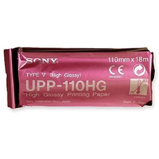 Sony UPP-110-HG Ultraschallpapier, hochglänzender Monochrom-Schwarz-Druckträger (V-Typ), für Ultraschall, A6-Format, Größe 110 mm x 18 m, 10 Rollen