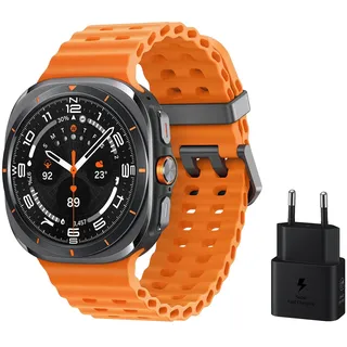 Samsung Galaxy Watch Ultra BT 47,1 mm Titaniumgehäuse grau Marineband orange M/L