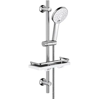 Görbach Edelstahl Duschstange mit Brause, Brausestangeset 70 cm Chrom