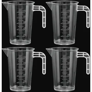 4 Stück Messbecher 100Ml Mini Transparent Messbecher mit Waage Mit Hitzebeständig Präzisions Einsetzbar als Dosierhilfe für Waschmittel für Waschmittel Labor Küche Öl