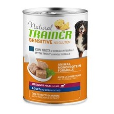 1x400g Păstrăv și cereale integrale Adult Natural Trainer Sensitive