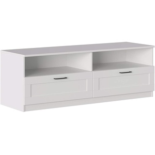 Iconico Home MIK Traditional, TV-Schrank mit Tagesfächern und 2 Schubladen mit Rollschienen, ergonomische Griffe