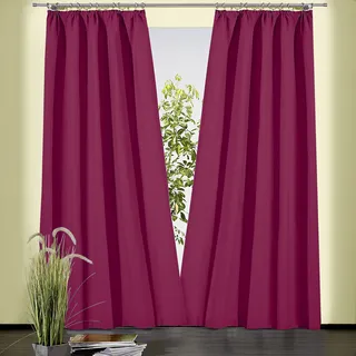 Vorhang WECKBRODT "Sento" Gr. 1, lila (himbeere), B:135cm H:150cm, Baumwolle, Polyester, Gardinen, Vorhang, Baumwolle, blickdicht, matte Struktur, unifarben, Gardine, Store