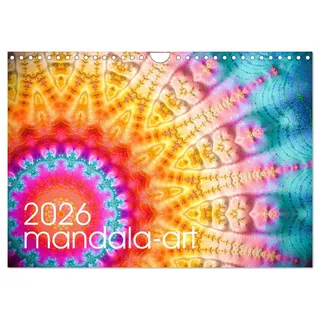 mandala-art (Wandkalender 2026 DIN A4 quer), CALVENDO Monatskalender: 12 farbenfrohe Energie-Mandalas für das Jahr (CALVENDO Kunst)