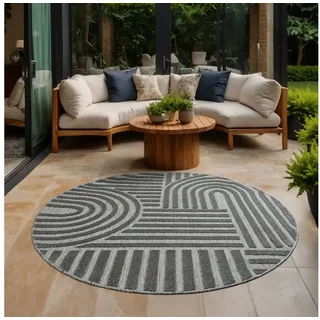 Sanat Berlin Outdoor-Teppich Ø 120 cm grau