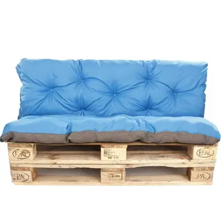 Palettenkissen set 120x60x50cm, Palettenkissen Blau, Gartenkissen, europaletten sitzkissen, palettenkissen outdoor, Satz Kissen für Gartenmöbel - Blau