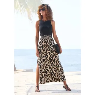 s.Oliver Maxirock Damen schwarz-sand bedruckt Gr.38