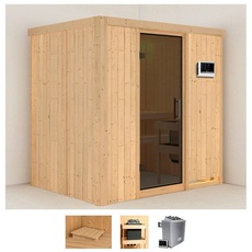 Bild von Sauna »Bedine«, (Set), 9 KW-Ofen mit externer Steuerung beige