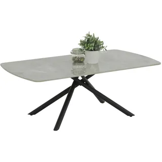 Hela Tische, Couchtisch Fred mit Steinplatte,Dekor Marmor Grau, Spinnengestell Metall Schwarz, 120x68x45cm