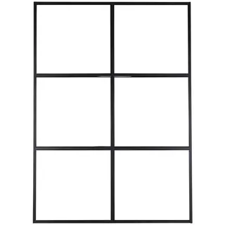 P & B Trennwand , Schwarz , Metall, Glas , 150x210x2 cm , Büromöbel, Schreibtische, Schreibtischzubehör