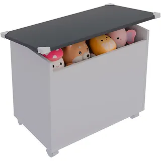 Sitztruhe VCM "Holz Sitztruhe Sitzbank Truhe Kiste Bosula M", grau (weiß, anthrazit), Obermaterial: 100% Holz Wood., Sitzbänke, Sitztruhe