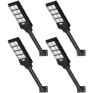 Sararoom 400W Solarlampen für Außen mit Bewegungsmelder Fernbedienung, 4pc 6500K 50000 LM Solar Straßenlaterne Wegeleuchte, IP65 Wasserdichte LED Solar Strahler Aussenleuchte für Gärten Garage Straßen