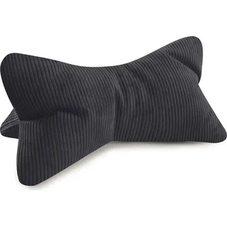 MAGMA Leseknochen INGA, Cord Look, Farbe anthrazit, 42cm x 22cm, ergonomische Form für Nacken- oder Lendenstütze, Flexible Stütze für Bücher, E-Books oder Tablets