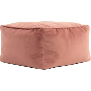 Icon Amara Hocker, Rosa, Flauschiger Samt Stoff, Samt Sitzsack, Sitzpuff, Pouf Hocker mit Füllung, Fußhocker für das Wohnzimmer, Deko Wohnzimmer