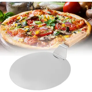 Pizzaschaufel,Pizzaschaufel aus Edelstahl,Pizzaspachtel,Runde Pizzaschaufel,Teigschaufel