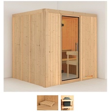 Bild Sauna »Dima«, (Set), ohne Ofen, beige