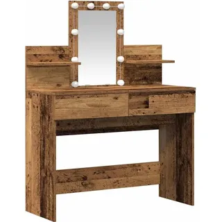 vidaXL Schminktisch mit Regal Altholz 100 x 40 x 130 cm Holzwerkstoff - Braun