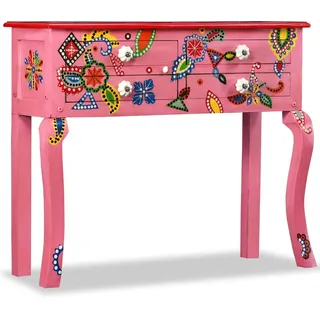 vidaXL Konsolentisch Mangoholz 120x40x75 rosa