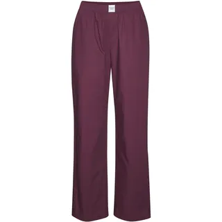 Pyjamahose COPENHAGEN STUDIOS, Damen, Gr. 38, N-Gr, dunkelrot, Web, Obermaterial: 100% Baumwolle, unifarben, bequem lang, Hosen Pyjamahose, aus leichter Baumwolle-Webware