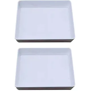 2 Stück 22,5 cm quadratischer Kunststoff-Pflanzen-Untersetzer, Pflanzgefäß, Wasserablauf, Auffangschale, Blumentopf, Tropfschale, Teller, Garten, Pflanzgefäß, Drainage, Untersetzer, Sämling