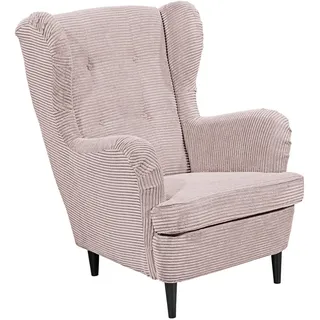 Mid.you Ohrensessel , Rosa , Textil , Buche , massiv , 78x102x98 cm , Wohnzimmer, Sessel, Ohrensessel