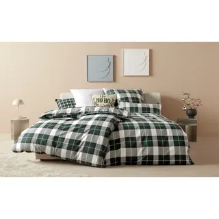 LeGer Home by Lena Gercke Bettwäsche »Mileja in Gr. 135x200 oder 155x220 cm« 2 Stk. tlg. Bettwäsche aus Baumwolle, karierte Winterbettwäsche, Weihnachten, grün