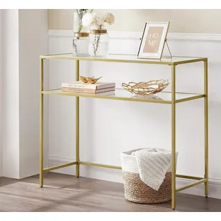 VASAGLE Konsolentisch 100 cm x 35 cm x 80 cm Gold