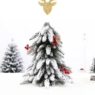 Weihnachtsbaum Pino Grün Künstlich Verschneit Klein 40 CM Mit Schnee Beeren