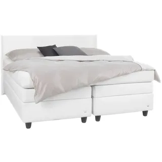 RUF Betten Boxspringbett , Weiß , Textil , H2 , 7-Zonen , Höhe ca. 20 cm , 200x200 cm , Blauer Engel, Goldenes M, Made in Germany, Oeko-Tex® Standard 100 , Matratze, gepolstertes Kopfteil, in verschiedenen Größen erhältlich , Schlafzimmer, Betten, Boxspringbetten