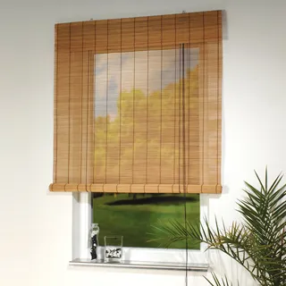 LIEDECO Bambusrollo 160 x 160 cm / Fenstergröße (Velux) braun