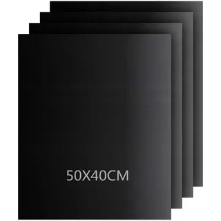 BBQ Grillmatte 4er Set (3er Set + 1 gratis) - Wiederverwendbare Premium Grill- und Backmatte mit Teflon Antihaftbeschichtung für Grill und Backofen,grillmatte Extra Groß 50 x 40 cm