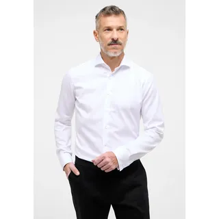 Langarmhemd ETERNA "SLIM FIT", Herren, Gr. 40, Normalgrößen, weiß, Twill, 100% Baumwolle, schmal, Umschlagmanschette, Hemden Langarmhemd, NON IRON (bügelfrei)