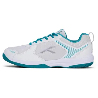Hundred Court Star Non-Marking Professional Badminton Shoes for Mens (White/Lt Green, EU 46/UK 12/US 13) | X-Cushion Protection | Suitable for Indoor Tennis/Squash/Table Tennis/Basketball & Padel
