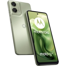 Motorola Mobility Moto g24 Smartphone (6,56"-HD+-Display, 50-MP-Kamera, 8/128 GB, 5000 mAh, Android 14) Ice Green, inkl. Schutzcover + Handyhalterung [Exklusiv bei Amazon]