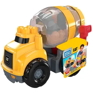Mattel GFG11 - Mega Bloks - CAT - Bausteine Betonmischer, 10 Teile - Schwarz, Grau, Gelb