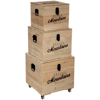 Wild Atmosphera Holzstämme 3er Set eckig braun